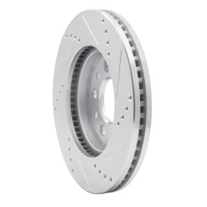 Ford Freestar Brake Rotor (1) - Front Left - R1 Concepts - Drilled & Slotted - Silver - `04-`07